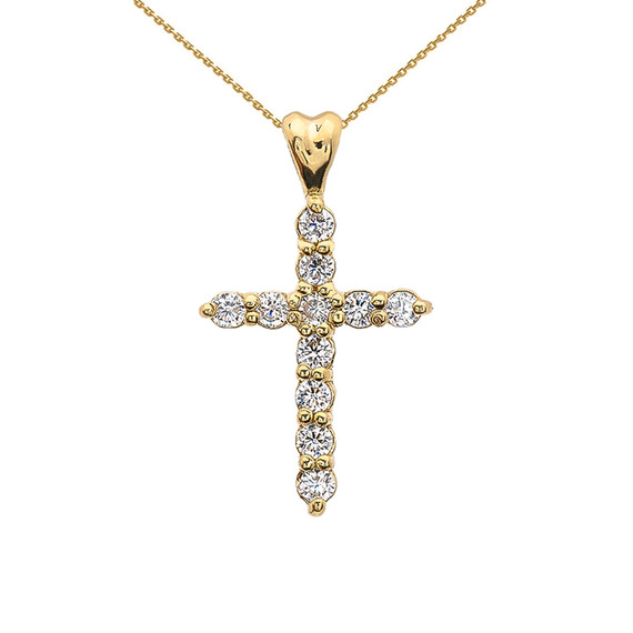 1pc Simple Design Cubic Zirconia Cross Pendant Necklace | SHEIN USA