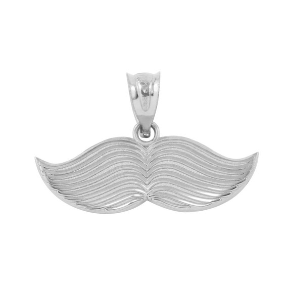 Gold Hipster Mustache Pendant Necklace (Available in Yellow/Rose/White Gold)