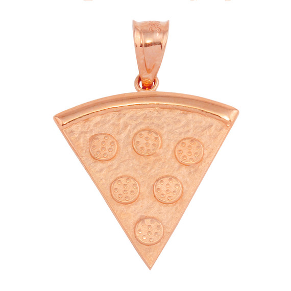 Rose Gold Pizza Slice Friendship Pendant Necklace