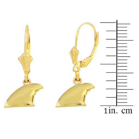Yellow Gold Shark Fin Earring Set