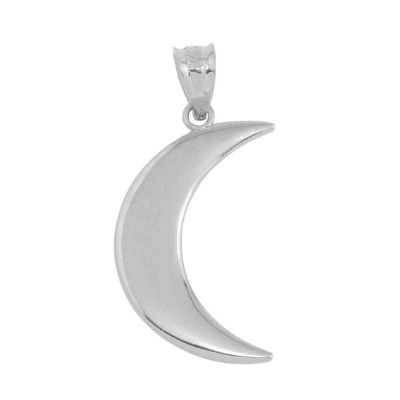 Gold Crescent Moon Pendant Necklace(Available in Yellow/White/Rose Gold)