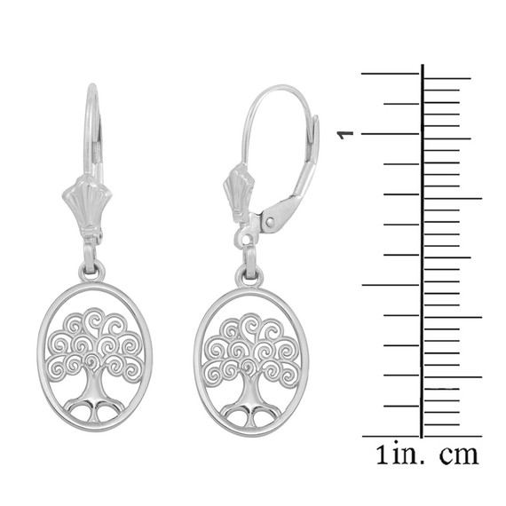 Sterling Silver Tree of Life Filigree Swirl Celtic Earring Set