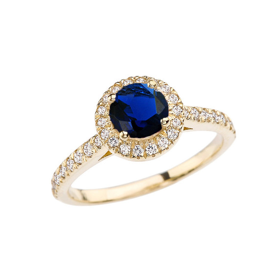 Yellow Gold Diamond and Garnet Engagement/Proposal Ring