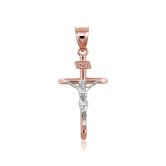 Solid Gold INRI Cross Pendant Necklace (Available in Yellow/Rose/White Gold)