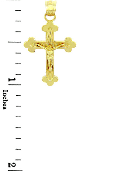 Yellow Gold Crucifix Pendant - The Blessed Trinity Crucifix