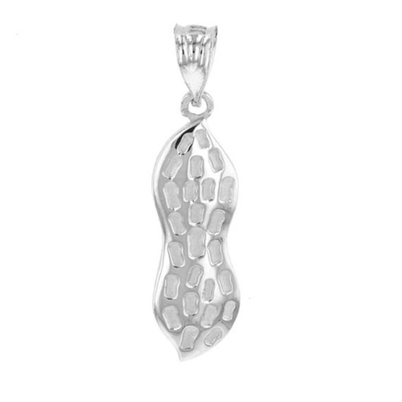 White Gold Peanut Pendant Necklace