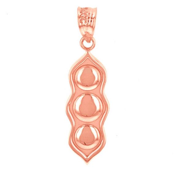 Rose Gold Three Peas in a Pod Pendant Necklace