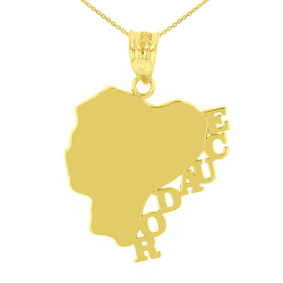 Yellow Gold Ecuador Country Pendant Necklace