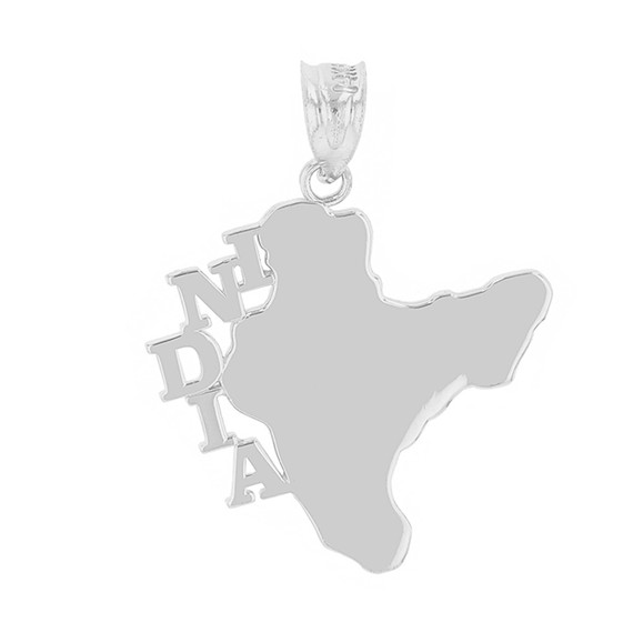 White Gold India Country Pendant Necklace