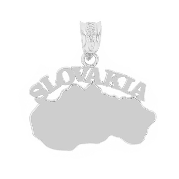 Sterling Silver Slovakia Country Pendant Necklace