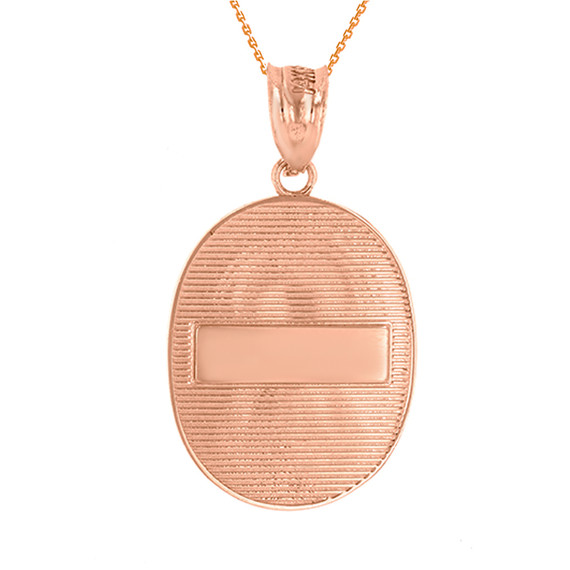 Two Tone Rose Gold Saint Nectarios of Aegina Greek Orthodox Engravable Pendant Necklace