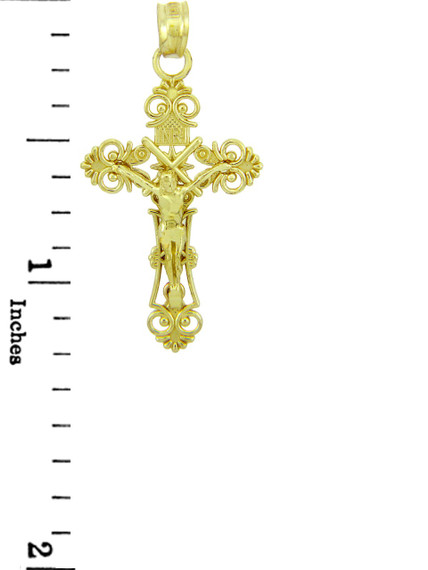 Yellow Gold Crucifix Pendant - The Radiance Crucifix
