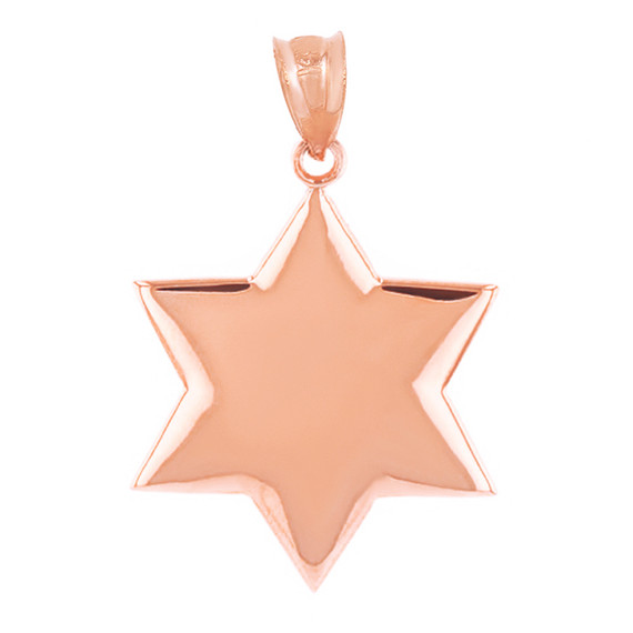 Solid Rose Gold Star Pendant Necklace
