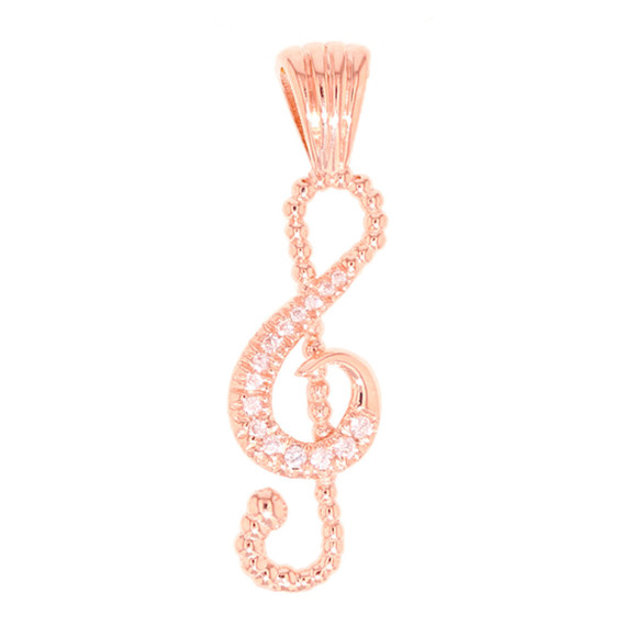 Rose Gold Music Note Pendant Necklace