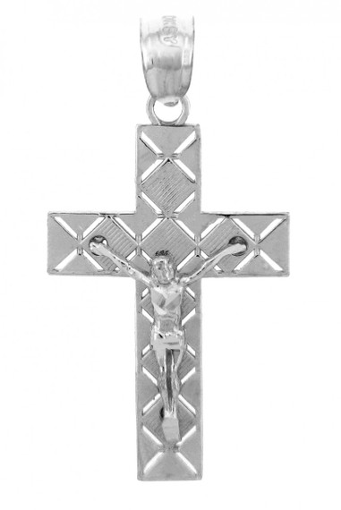White Gold Crucifix Pendant - The Light Crucifix