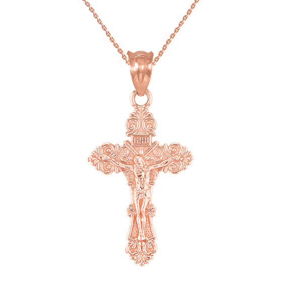 Rose Gold Crucifix Jesus Cross Necklace Rose Gold Crucifix Jesus Cross Necklace