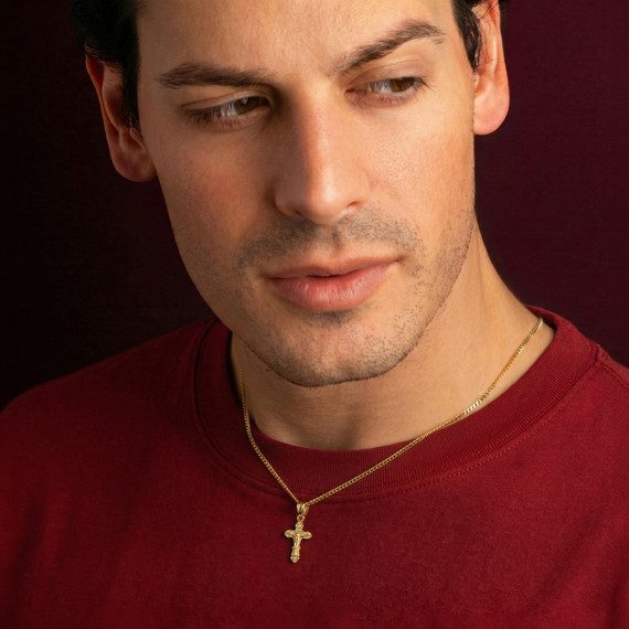 Gold Crucifix Jesus Cross Necklace(Available In Yellow/Rose/White Gold)