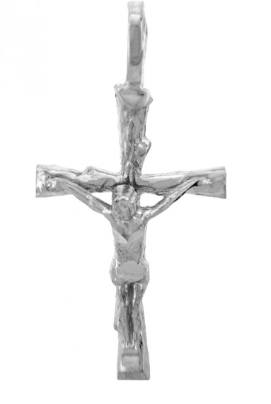 Crucifix Pendant White Gold