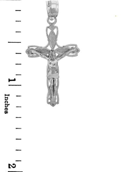 White Gold Crucifix Pendant - The Forgiveness Crucifix