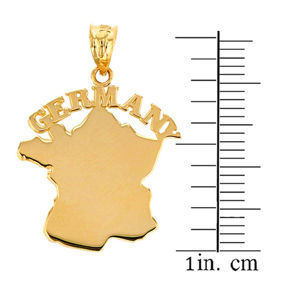 Solid Yellow Gold Germany Pendant Necklace