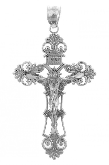 Sterling Silver Crucifix Pendant Necklace- The Savior Crucifix