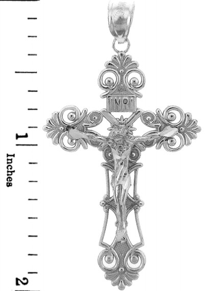 Sterling Silver Crucifix Pendant Necklace- The Savior Crucifix