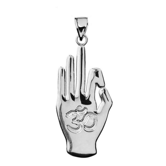 Sterling SIlver Stay Calm OHM Hand