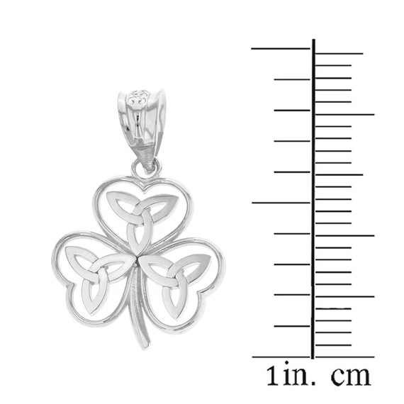 Sterling Silver Celtic Trinity Knot Shamrock Pendant Earring Set