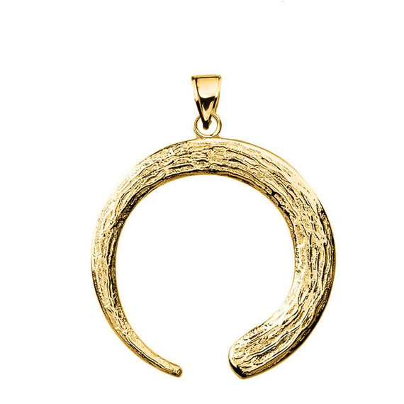 Yellow Gold Japanese Buddhist Zen Circle Pendant