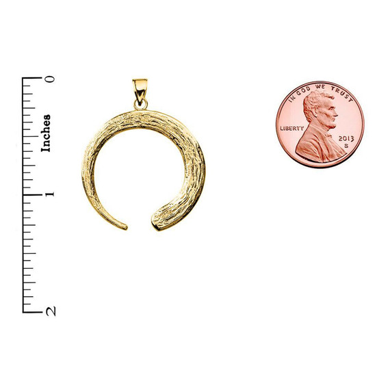 Yellow Gold Japanese Buddhist Zen Circle Pendant