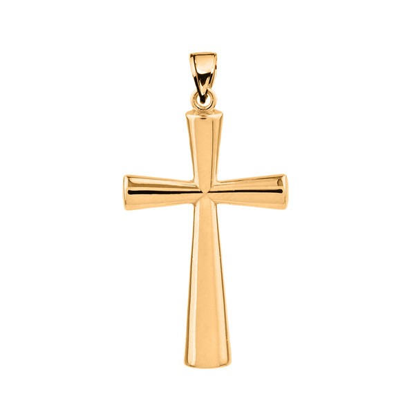 Solid Yellow Gold Cross Pendant