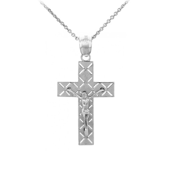 Sterling Silver Crucifix Pendant Necklace- The Light Crucifix