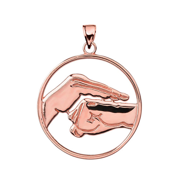 Gold Bao Quan Martial Arts Hand Symbol Pendant (Available in Yellow/Rose/White Gold)