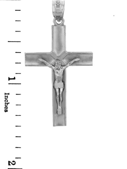 Sterling Silver Crucifix Pendant Necklace- The Redeemer Crucifix