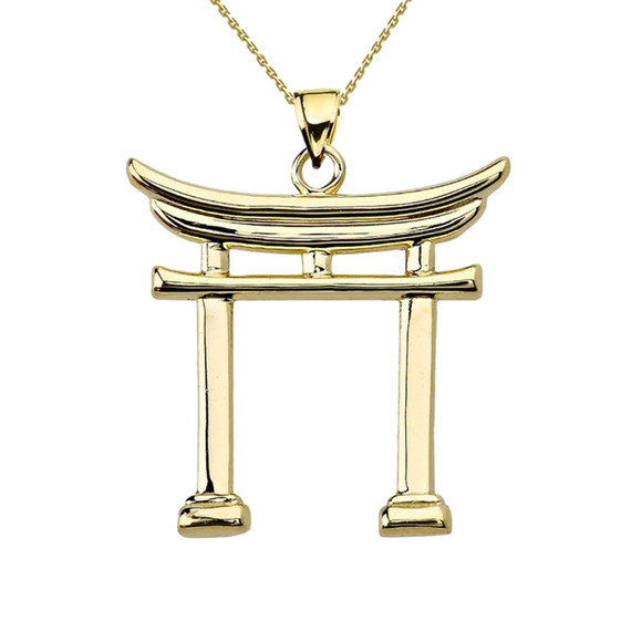 Yellow Gold Japanese Torii Pendant