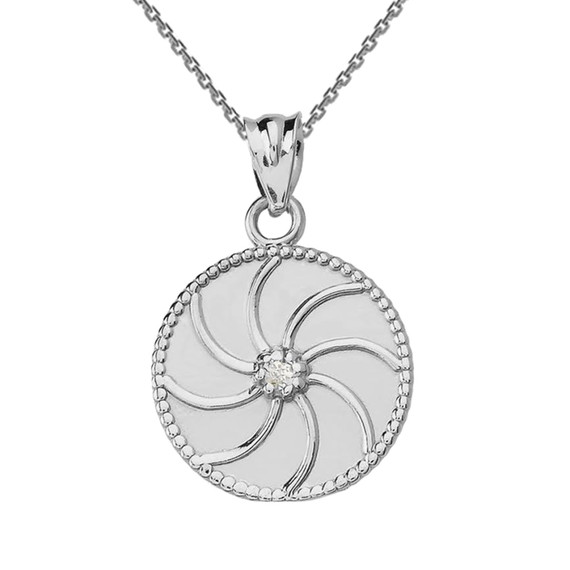 White Gold Armenian Diamond Eternity Pendant Necklace