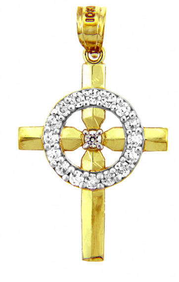 Religious Charms - The Yellow Gold Eternity Cross Charm