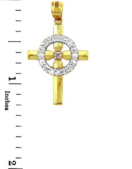 Religious Charms - The Yellow Gold Eternity Cross Charm