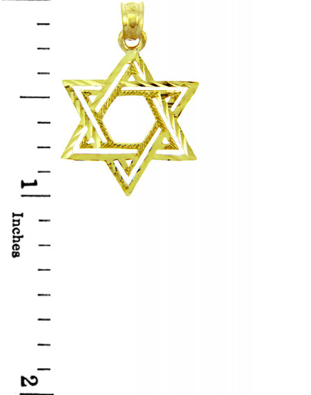 Gold Jewish Charms and Pendants -  Double Star of David