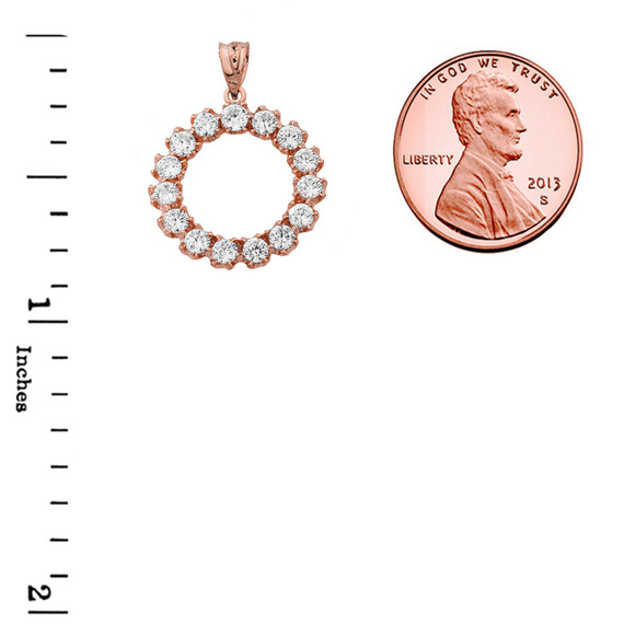 Elegant Reversible Circle Pendant Necklace in Rose Gold