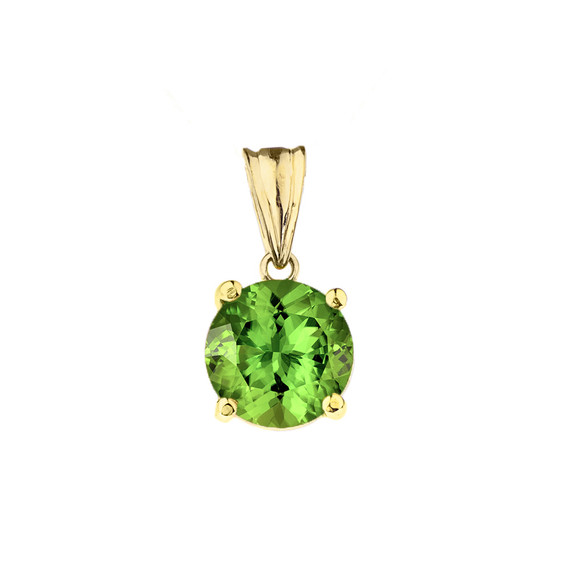 10K Yellow Gold  August Birthstone Peridot (LCP)  Pendant Necklace