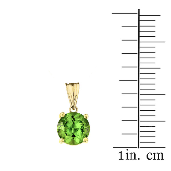 10K Yellow Gold  August Birthstone Peridot (LCP)  Pendant Necklace