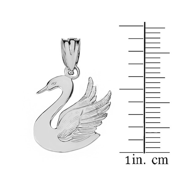 Sterling Silver Swan Pendant Necklace