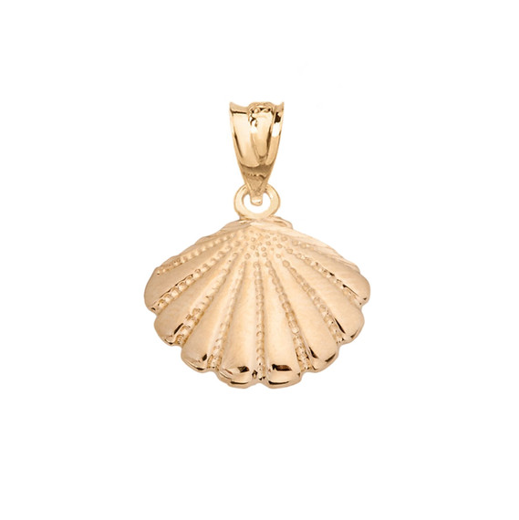 Cockle Sea Shell in Yellow Gold