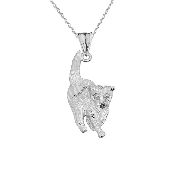 Sterling Silver Walking KittyKat Pendant Necklace