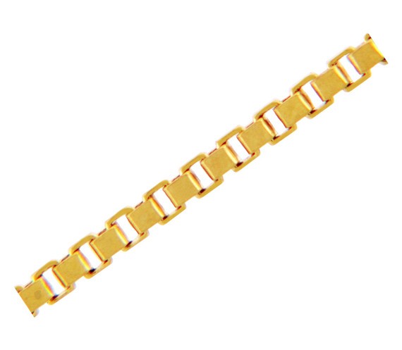Gold Chains: Box Link Yellow Gold Chain 0.98mm