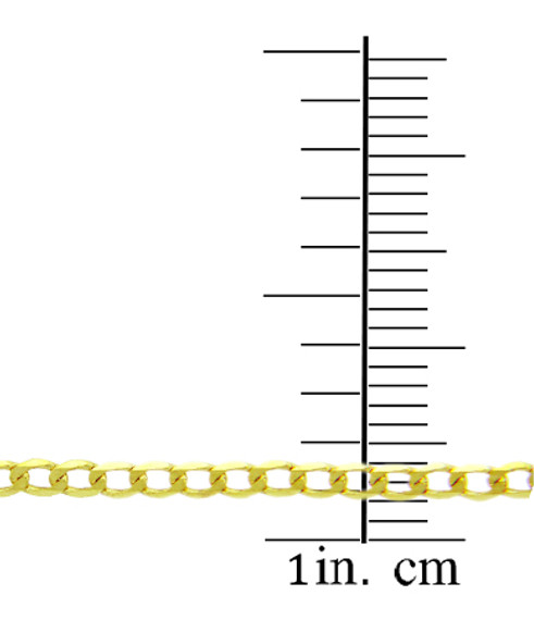 1.68mm Men’s Gold Miami Cuban Link Chain Necklace measurement