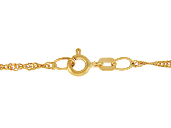 Yellow Gold Women's Singapore Twisted Chain Link Necklace clasp