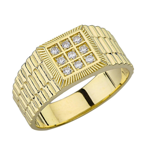 Mens Diamond Watch Band in Gold