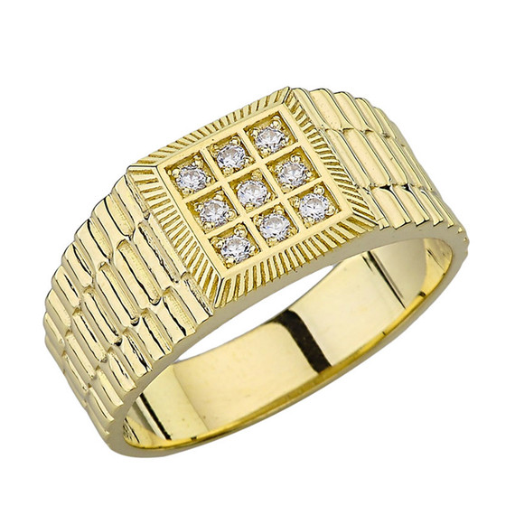 Mens Diamond Watch Band in Gold